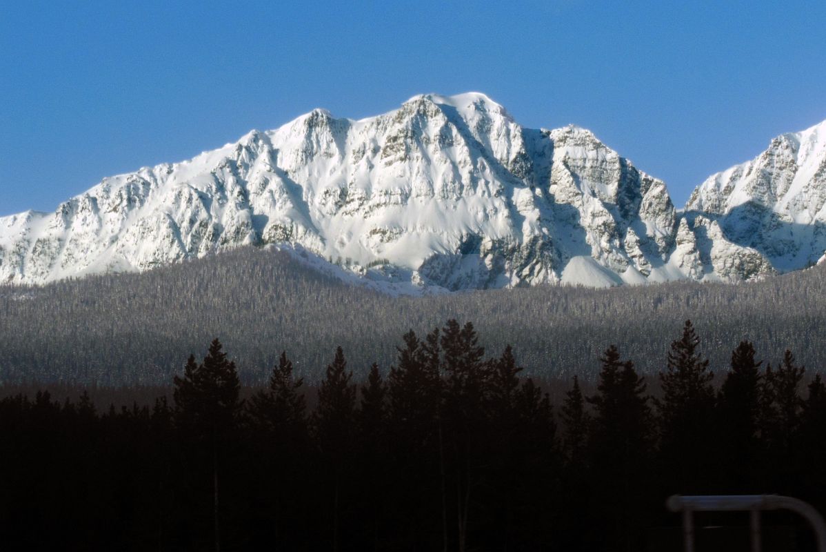 02B Ridge Of Mount Bell Morning From Trans Canada Highway Driving Between Banff And Lake Louise in Winter